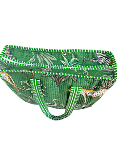 Sac fourre-tout matelassé en coton ATITHI ART avec fermeture éclair, emballé, durable, réutilisable, écologique, doux et rembourré pour le shopping, les voyages et l'usage quotidien - Product Image 5