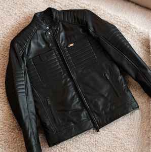 Veste en jean en cuir personnalisable de haute qualité unisexe 100% coton Style décontracté pour l'hiver avec logo brodé - Product Image 1