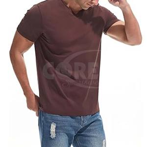 เสื้อยืดผ้านิ่มธรรมดาสำหรับผู้ชายเสื้อคอตตอน100% เรียบแบบพอดีตัวออกแบบได้ตามต้องการ - Product Image 2