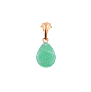 Pendentif à breloque en pierre de cabine en forme de larme de fraise verte en argent sterling 925 avec bijoux en pierre de naissance plaqués or - Product Image 5