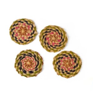 Juego de posavasos Rosa verde azul Sweetgrass de 4 productos amigables Hecho en Vietnam Decoración de mesa al por mayor - Product Image 2