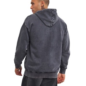 Sudadera con capucha de lana GSM 400 para hombre del fabricante superior buena calidad Full Zip Boxy Fit ácido lavado desgastado 100% algodón para invierno - Product Image 6