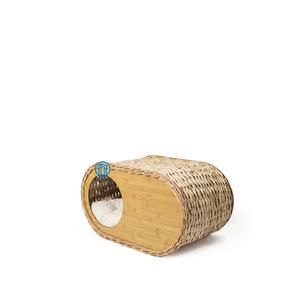 Elegante Casa de Campo Banana Cat House cama de mimbre tejida a mano para gatos mimbre tejido ratán casa para mascotas camas ortopédicas para gatos - Product Image 5