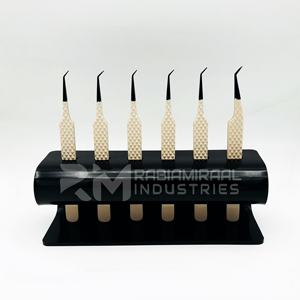 Pinzas Profesionales para Volumen Ruso, Pinzas de Acero Inoxidable de Alta Precisión con Agarre de Diamante Brillante a 90 Grados - Product Image 1