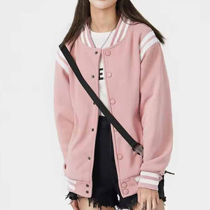 แจ็กเก็ตผ้าฟลีซ100% คุณภาพสูงของผู้ชายแจ็กเก็ตทีมโรงเรียนผ้าโพลีเอสเตอร์มีกระดุมปกตั้งระบบ GSM เสื้อเบสบอลลำลองสีพื้นสำหรับฤดูใบไม้ร่วงฤดูหนาว600 - Product Image 4