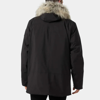 Premium Kalite Uzun Kürk Detaylı Erkek Parka Mont, Özelleştirilmiş Logo, Düz Renk, Sokak Modası