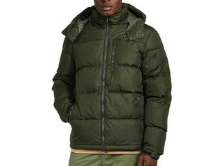 Chaqueta Acolchada de Terciopelo Verde Oliva con Estampado de Leopardo para Hombre, con Capucha, Aislante, Cálida, con Cierre de Cremallera, Forro Suave, Cómoda de Usar - Product Image 1
