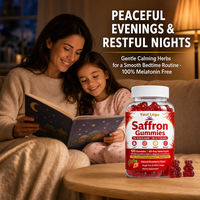 Gummies au Safran 20-en-1 Calm Focus Complex pour Enfants et Adultes, Saveur Fraise Naturelle, Sans Sucre, Végétalien, 120 Gummies