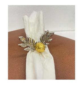 Haut décoratif fait à la main rond de serviette décoration de table rond de serviette argent rustique en aluminium métal - Product Image 5