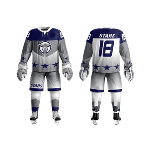 Uniforme de hockey sobre hielo de equipo personalizado de alta calidad Nuevo diseño con nombre OEM Material de poliéster Impresión por sublimación Uniforme de hockey sobre hielo - Product Image 4