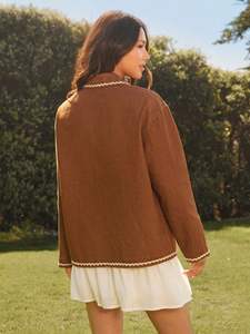 Algodón Suzani Chaquetas DE TRABAJO Bordado indio Hermoso algodón Suzani Abrigo corto para mujer - Product Image 3