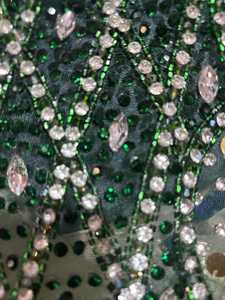 Tissu perlé de luxe en polyester 100% avec zircon fait à la main fournisseur indien motif de maille tissé pour sac de robe faisant le meilleur prix - Product Image 5