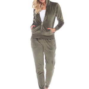 Chándal de terciopelo personalizado para mujer, ropa de calle transpirable con patrón sólido, talla grande, la mejor calidad, MOQ bajo para invierno - Product Image 3