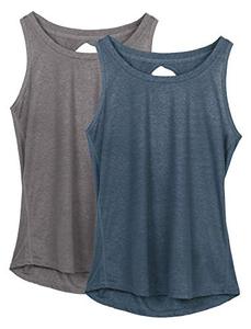 Débardeur sans manches pour femme, couleur unie, col rond, dos évidé, coupe ample, respirant, pour le yoga et l'entraînement, haut décontracté - Product Image 1