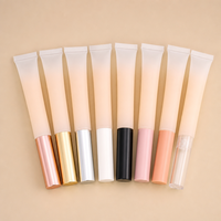 Tube de gloss à lèvres vide à marque privée 15 ml, contenant long à presser pour gloss, tube cosmétique, vente en gros, faible MOQ, échantillon gratuit