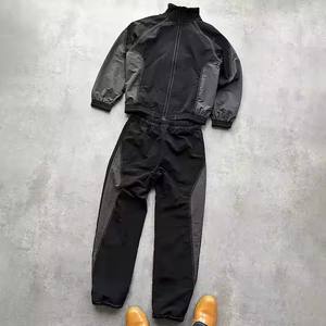 Vente en Gros de Logo Réfléchissant Surdimensionné Polyester Nylon Jogging Ensemble Survêtement Veste Coupe-Vent Zip Up Survêtement pour Hommes - Product Image 2