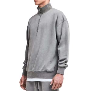 Sudadera con Capucha Personalizada con Logotipo Bordado, Unisex, de Algodón, Estilo Vintage, Lavada, con Media Cremallera, Talla Grande, Fabricante OEM - Product Image 2