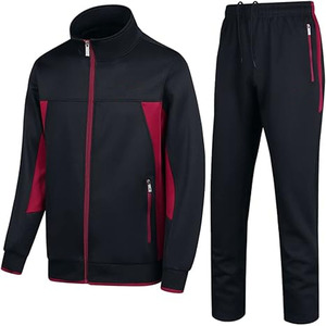 Survêtements brodés pour hommes, survêtements brodés délavés, ensemble jogging évasé, ensemble deux pièces avec sweat-shirt, téléchargé par Dress Sports - Product Image 1