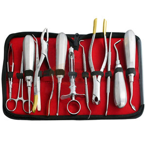 ชุดเครื่องมือยกและคีมทันตกรรม12ชิ้นเครื่องมือผ่าตัดสเตนเลสด้วยมือพร้อมการปฏิบัติตามมาตรฐาน - Product Image 1