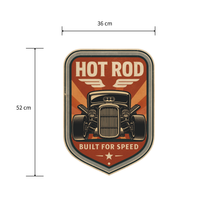 Panneau métallique vintage en aluminium Art Déco, motif Still Life Hot Rod Built Speed, décoration murale de garage, pour anniversaire et mariage, rectangulaire extra large