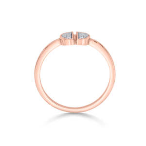 Bague en or rose avec diamant et pierre fendue, style décontracté - Product Image 5