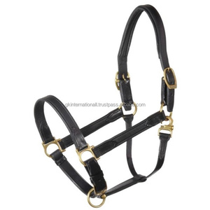 Vente en gros de licou de cheval équestre en cuir véritable à sourcils noirs et tan licou en cuir de selle de qualité supérieure pour chevaux tailles personnalisées - Product Image 1