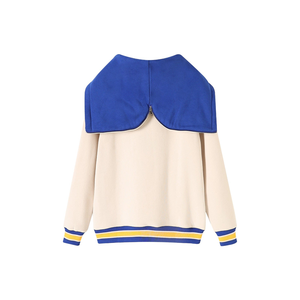 Sweat à capuche préparatoire neutre d'hiver Oakwood 100% coton biologique polaire Pull en chenille Sceau universitaire Bleu royal Accents dorés - Product Image 2