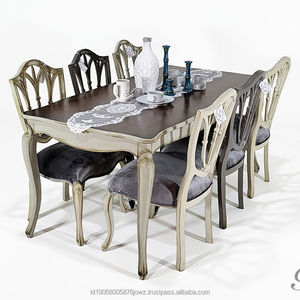 ชุดโต๊ะและเก้าอี้ไม้มะฮอกกานีแบบคลาสสิก1717สำหรับห้องรับประทานอาหารในร่มหรือชุดร้านอาหาร - Product Image 3