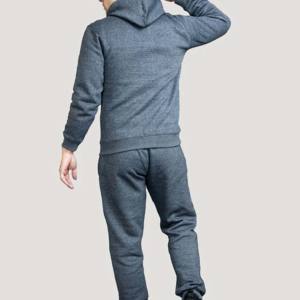 Conjunto de pantalones de chándal deportivos informales y Sudadera con capucha para niños de otoño e invierno, chándal elástico tejido con cremallera con capucha y logotipo para uso en el gimnasio - Product Image 3