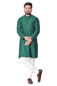 Rich Silk Kurta para hombres Diseñador Ropa étnica Conjunto de Kurta tradicional con bordado Perfecto para ocasiones especiales Elegante festivo - Product Image 6