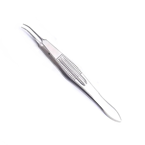 คีมผ่าตัดขนาดเล็ก0.5มม. คีมคีบตาเย็บแผลโค้งงอสแตนเลส - Product Image 1