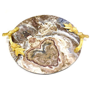 Bandeja de vidrio pintada al revés que sirve producto artesanal de Comercio Justo para mesa de comedor fiestas almacenamiento decoración del hogar - Product Image 4