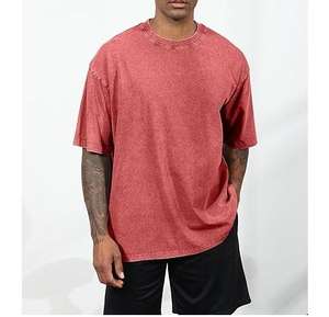 Camiseta lavada con piedra ácida 100% algodón para hombre, camisetas Vintage con hombros caídos, ropa deportiva de verano para hombre, camisetas de gimnasio, ropa para hombre - Product Image 1