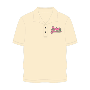 Camiseta Polo Soror de Color Marfil, Hermandad Griega, Rosa y Verde, Ropa Casual Elegante para Mujeres Universitarias - Product Image 5