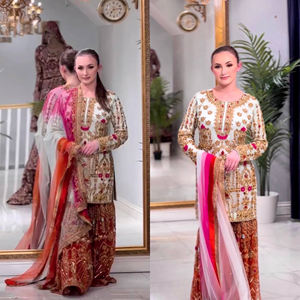 Modern Indian & Pakistani Ethnic Dress High Quality Designer Heavy Faux Georgette Fabric <b>Sharara</b> Suit & Palazzo with Dupatta - Product Image 6