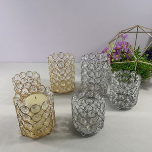 Crystal Metal Candle Holders in <b>Multi</b> <b>Color</b> Silverware Design Various Sizes for Party <b>Lighting</b> and Decorative Use - Product Image 1