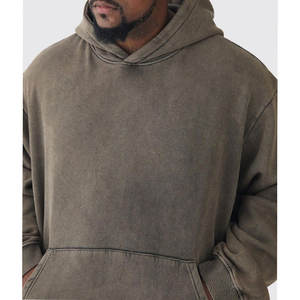 Basics Sweat à capuche pour homme de qualité supérieure, délavé à l'acide, en coton d'hiver, grande taille, motif 3D, logo brodé, sweats à capuche ODM - Product Image 6