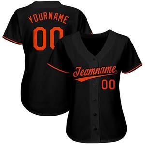 Camiseta de béisbol negra y naranja personalizada - Product Image 3