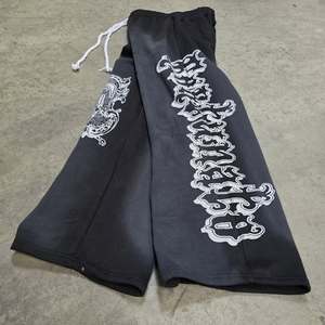 Pantalon de survêtement évasé pour hommes lavé à l'acide pantalon de survêtement évasé en gros pantalon de survêtement en coton éponge français pantalon de survêtement évasé de rue pour hommes - Product Image 4
