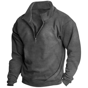 Sudaderas nuevas de algodón 100% de alta calidad, sudadera con cremallera para hombre, camisas transpirables personalizadas para hombre, ajuste ajustado 2025 - Product Image 1