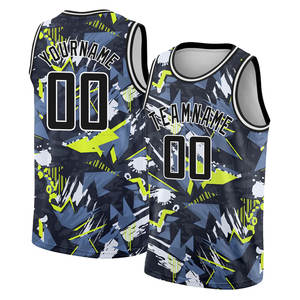 Conjunto de camisetas de baloncesto retro personalizadas al por mayor 100% poliéster Unisex transpirable de talla grande diseño sencillo para adultos - Product Image 1