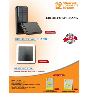 Banque d'alimentation solaire portable avec double charge rapide USB et lumière LED, idéale pour les voyages, l'extérieur et l'usage quotidien - Product Image 6