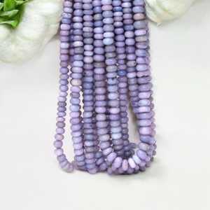 Perles Rondelle lisses d'opale de bonbon bleu 7mm à 10mm brin de pierres précieuses en vrac pour la fabrication de bijoux en vrac approvisionnement en gros Inde - Product Image 1