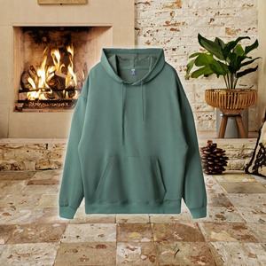 Sweat à capuche pour homme, manches longues, couleur unie, poche, style fin, 100% coton, anti-boulochage - Product Image 3