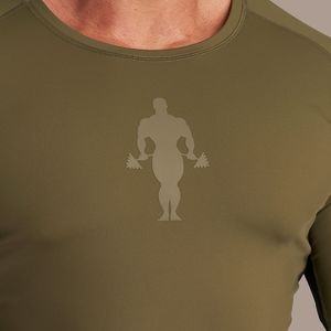 T-shirt d'entraînement ample pour homme Kurt - Olive respirant à séchage rapide vêtements de sport durables chemise de gymnastique écologique vêtements de sport Golds - Product Image 4