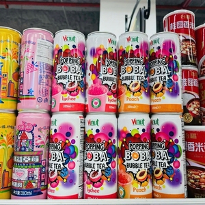 Vinut Popping Boba Mix Fruit Tea Drink Botella de 320ml con perlas de burbujas afrutadas Fabricante de Vietnam Etiqueta privada OEM Té helado - Product Image 5