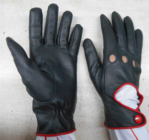 ถุงมือขับรถหนังแท้สีดำสีแดงถุงมือหนังแท้สำหรับทุกเพศถุงมือ2025จากปากีสถาน - Product Image 2