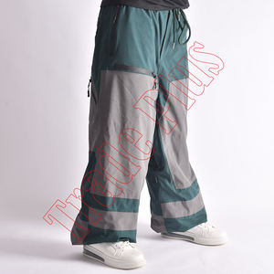 กางเกงแบ็กกี้เล่นสกีหิมะสำหรับผู้ชายกางเกงเอวยางยืดกันน้ำสีพื้นบางกันลมสไตล์ฮิปฮอปทรงหลวม - Product Image 4