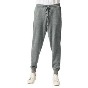 Pantalones de chándal clásicos de Cachemira 100% para hombre, pantalones de chándal rectos de algodón tejidos antiarrugas y antiretráctiles cálidos para invierno, tejido polar 2026 - Product Image 1