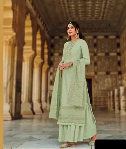 Traje indio Salwar Kameez de diseñador de estilo de Bollywood, fabricación y precio al por mayor, ropa de boda de trabajo pesado, Salwar Kameez